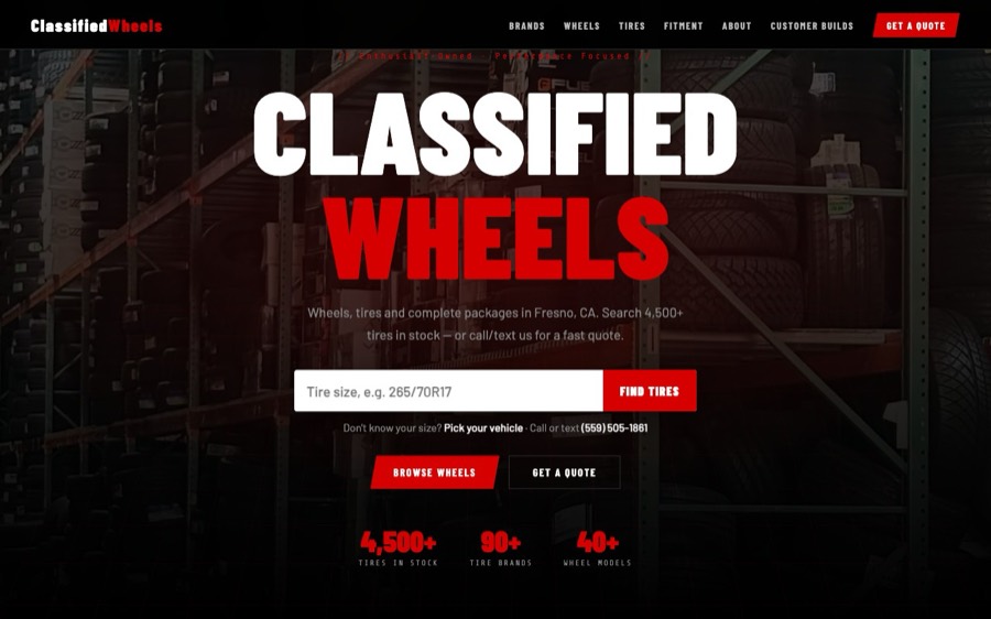 Classified Wheels homepage